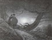 Caspar David Friedrich, Zwei Manner  in Betrachtung des Mondes